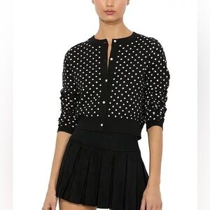 Alice + Olivia Black and White Polka Dot Jacket